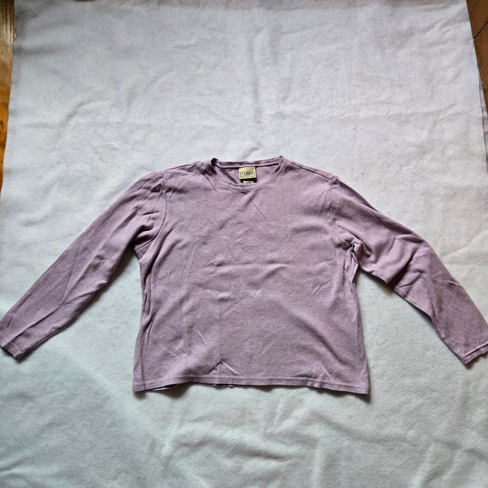 VTG L.L. Bean Women's T-shirt, Purple Heather, Long Sleeve, Medium, 100% Cotton
